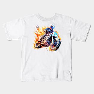 Moto Racing Fast Speed Competition Abstract Kids T-Shirt